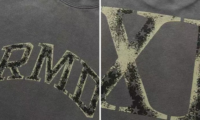 REMEDY Distressed Letter Print Short-sleeve T-shirt