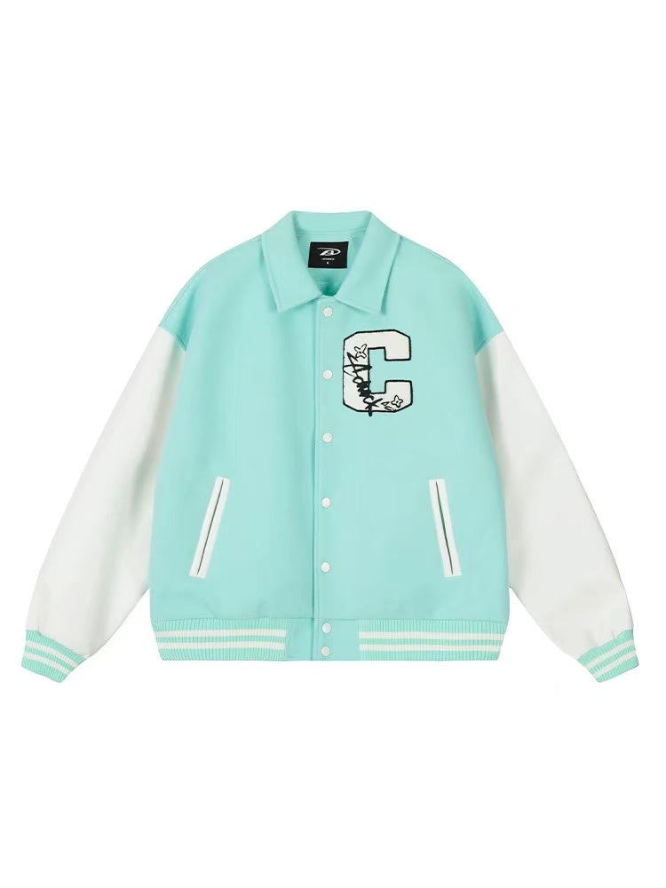 ACHOCK Patchwork Logo Baseball Jacket