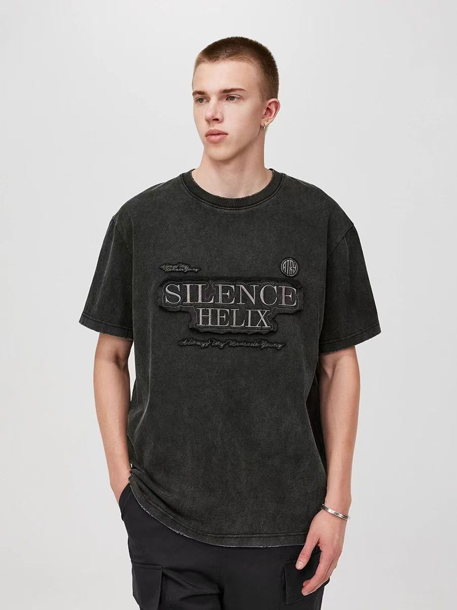 ATRY Washed Appliqué Embroidered T-shirt