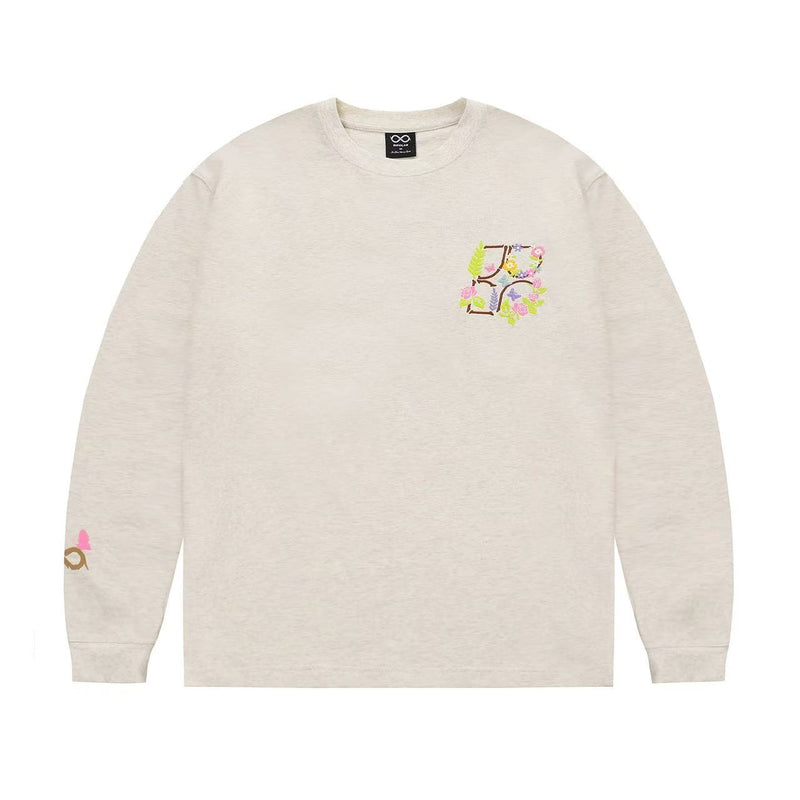 BIPOLAR Embroidered Flower Long-sleeved Sweatshirt