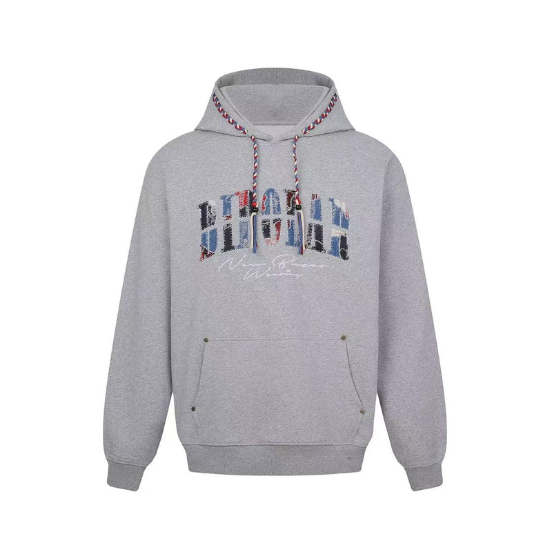 BIPOLAR Denim Patchwork Plaid Hoodie