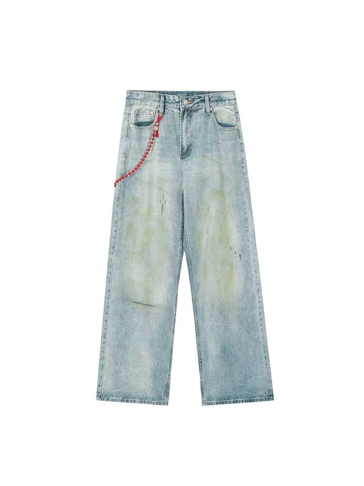ACHOCK Distressed Straight-leg Jeans