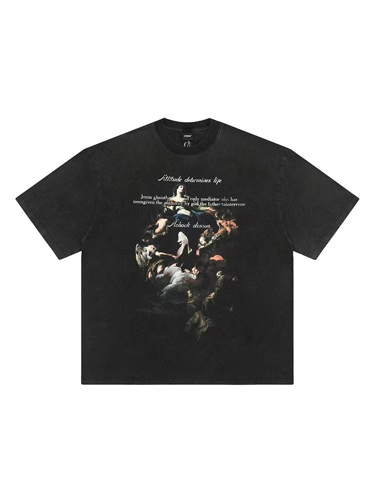 ACHOCK Retro Virgin Mary Printed T-shirt