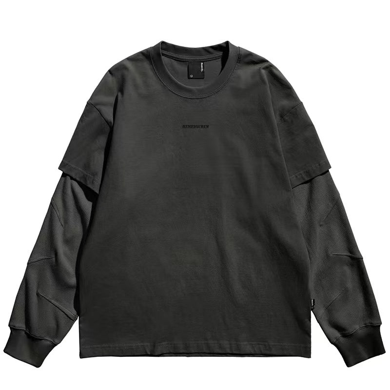 REMEDY Fake Two Piece Waffle Long-sleeve Tee