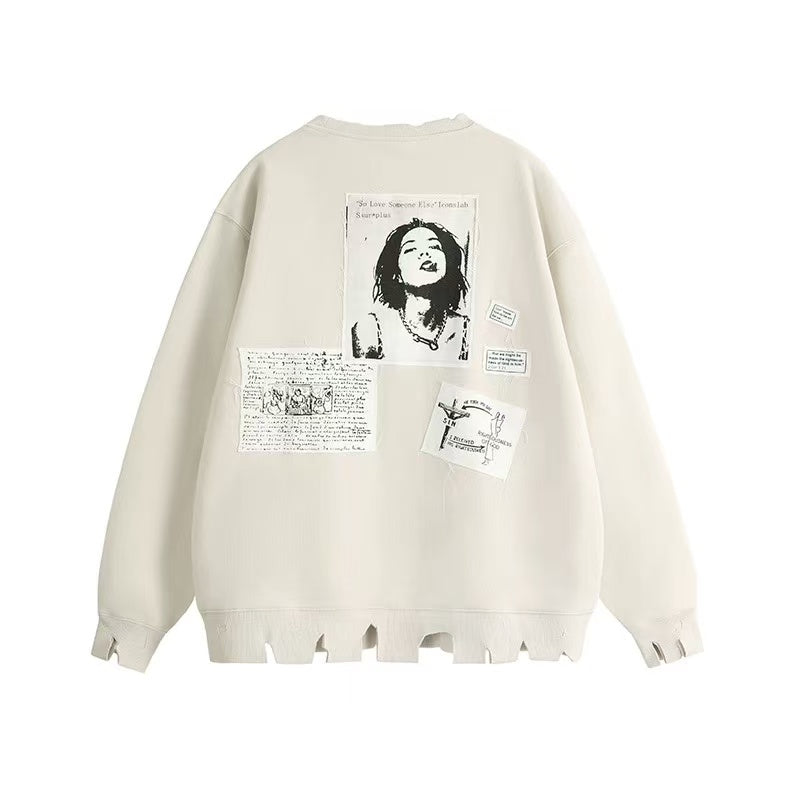 ICONSLAB Portrait Round Neck Sweatshirt