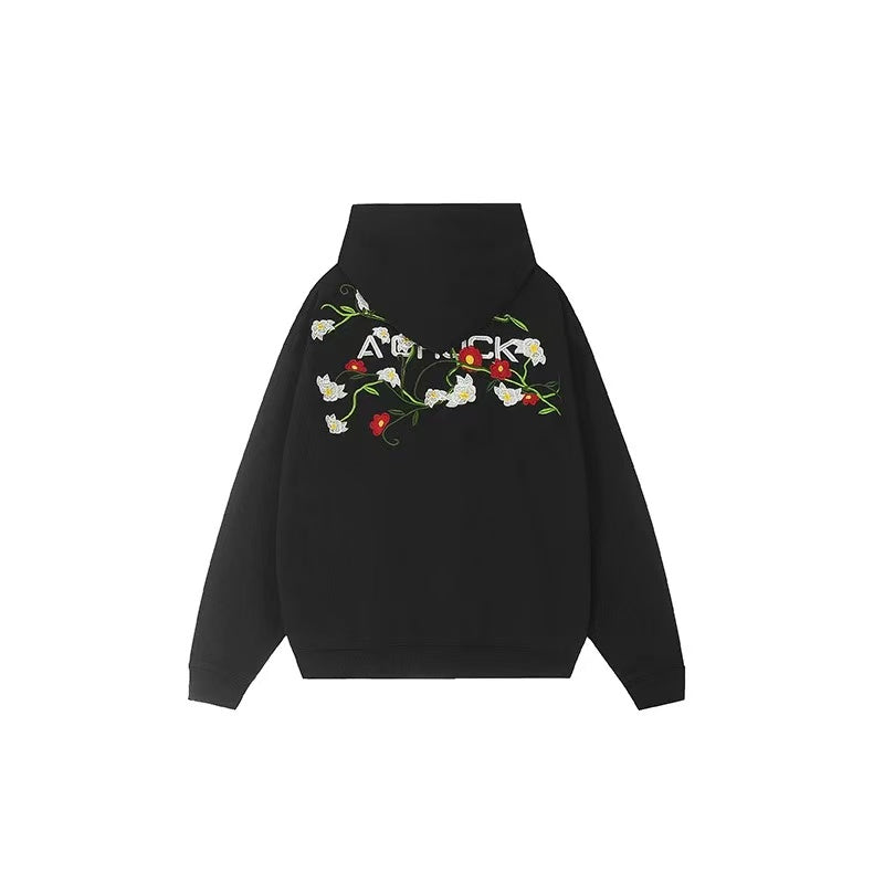 ACHOCK Heavy Floral Embroidered Hoodie