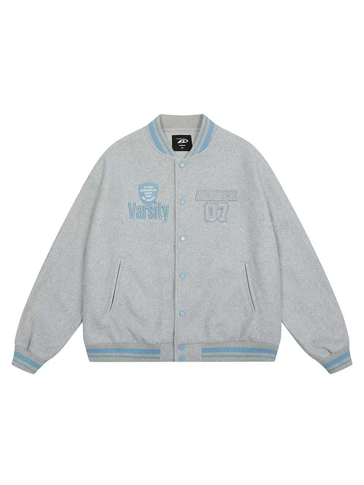 ACHOCK Retro Three-dimensional Embroidered Baseball Jacket
