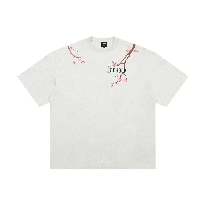 ACHOCK Branch Floral Embroidered T-shirt