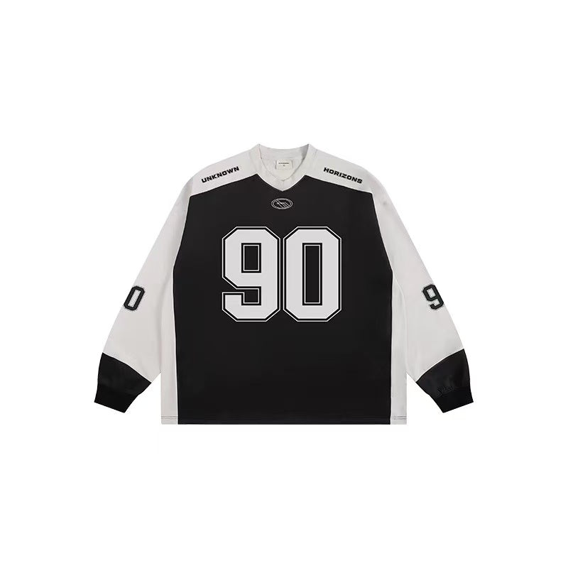ATRY Contrast color V-neck Long-sleeved Ice Hockey Jersey