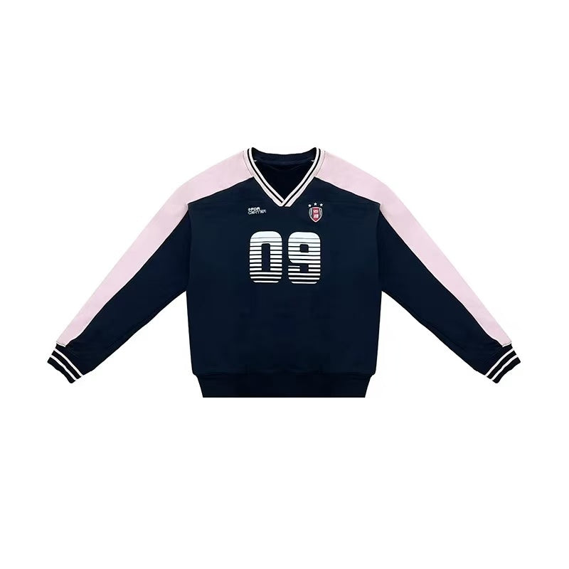 FDR 09 Printed V-neck Contrasting Sweatshirt