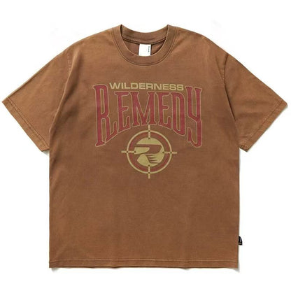 REMEDY Vintage Cowboy Logo Print Short-sleeve T-shirt