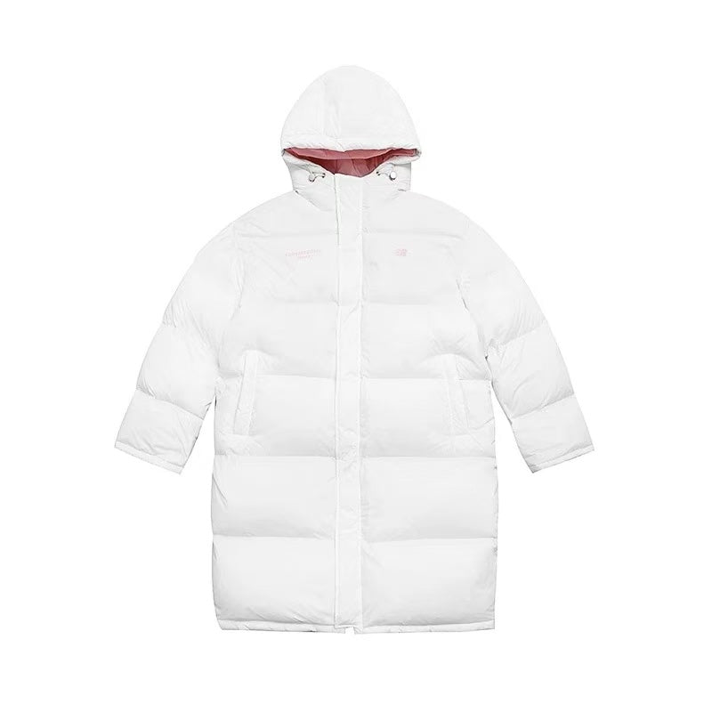 FDR Contrast Color Long Knee-length Down Jacket