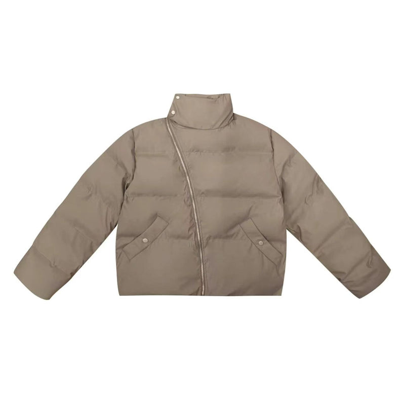 FDR Diagonal Zipper Stand Collar Down Jacket (For Women)