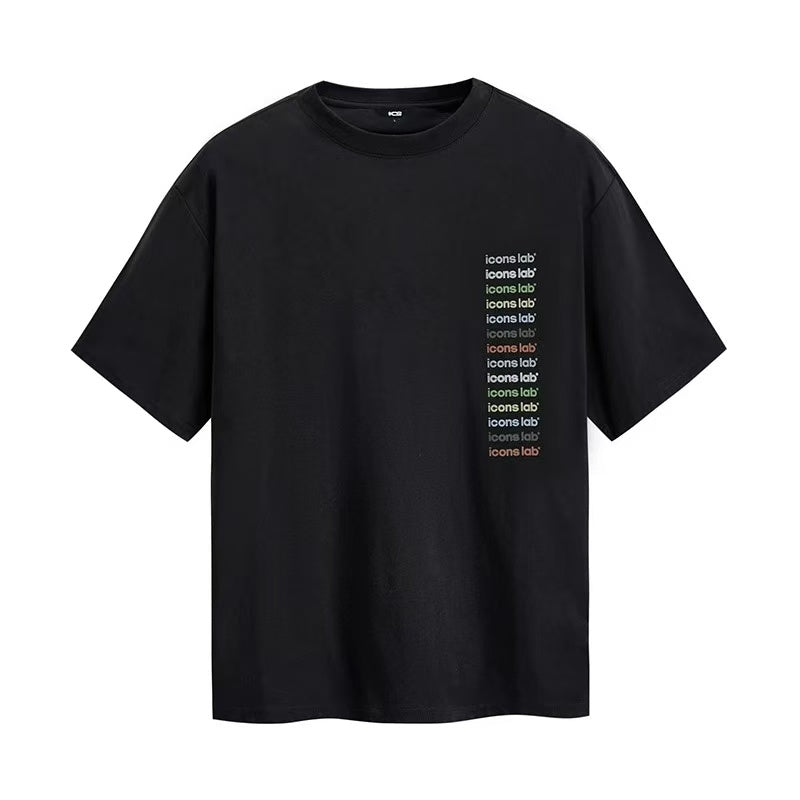 ICONSLAB  Rainbow Color Vertical Logo T-shirt