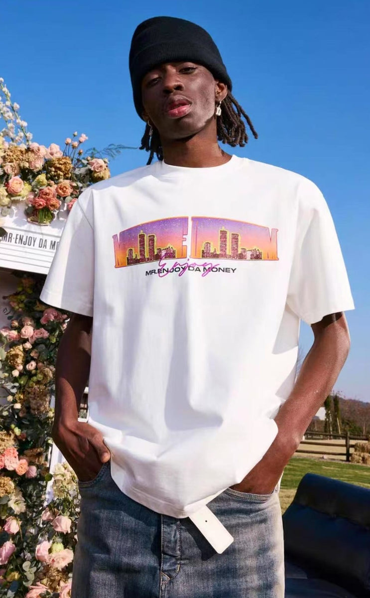 MEDM Sleepless City Printed Short-sleeved T-shirt