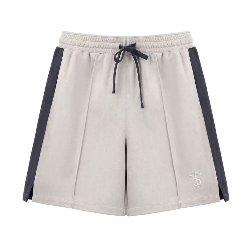 STK Vintage Embroidered Suede Patchwork Shorts