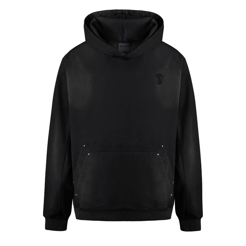STK Double Pouch Rivet Pocket Wash Hoodie