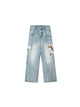 ACHOCK Floral Embroidered Heavy Duty Jeans