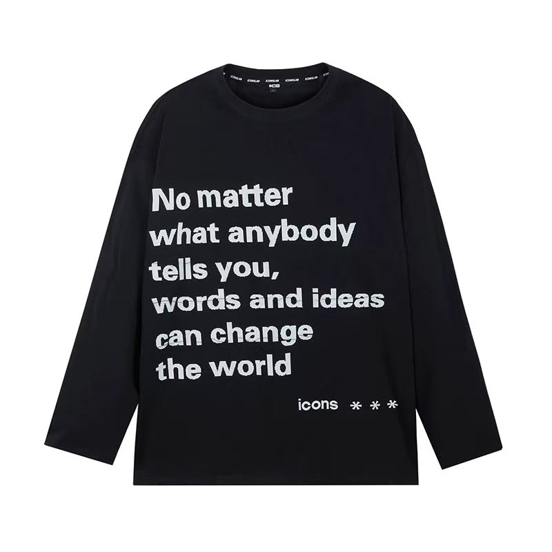 ICONSLAB Mosaic Text Long Sleeve T-shirt