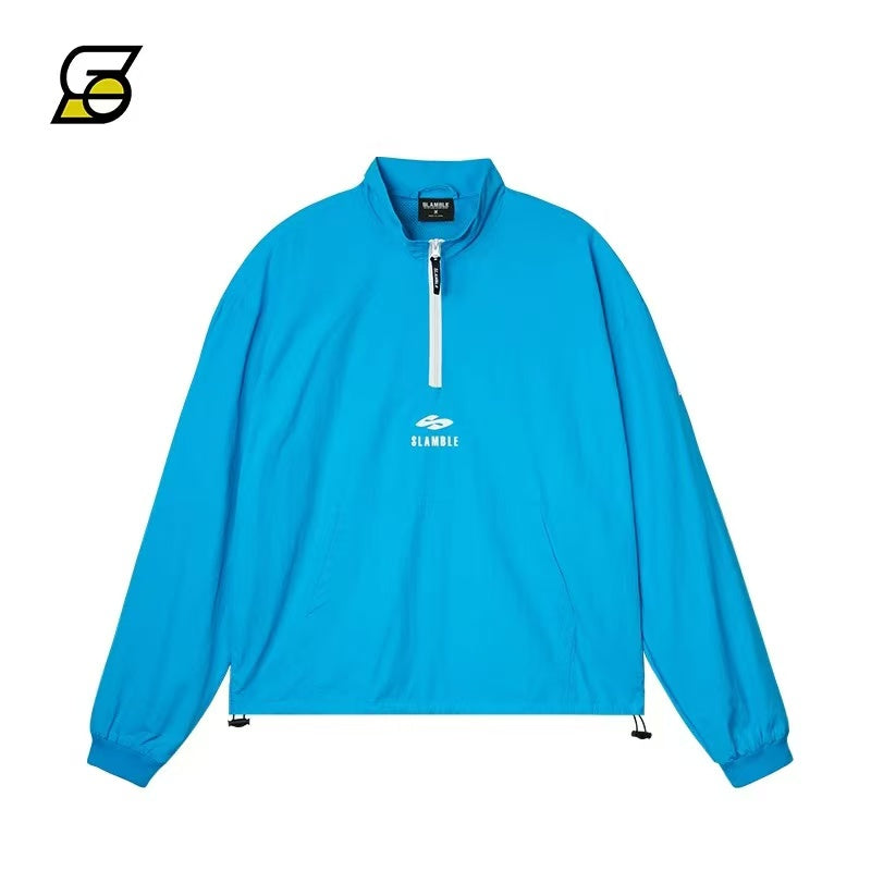 SLAMBLE Lightweight Woven Half-zip Casual Sport Jacket