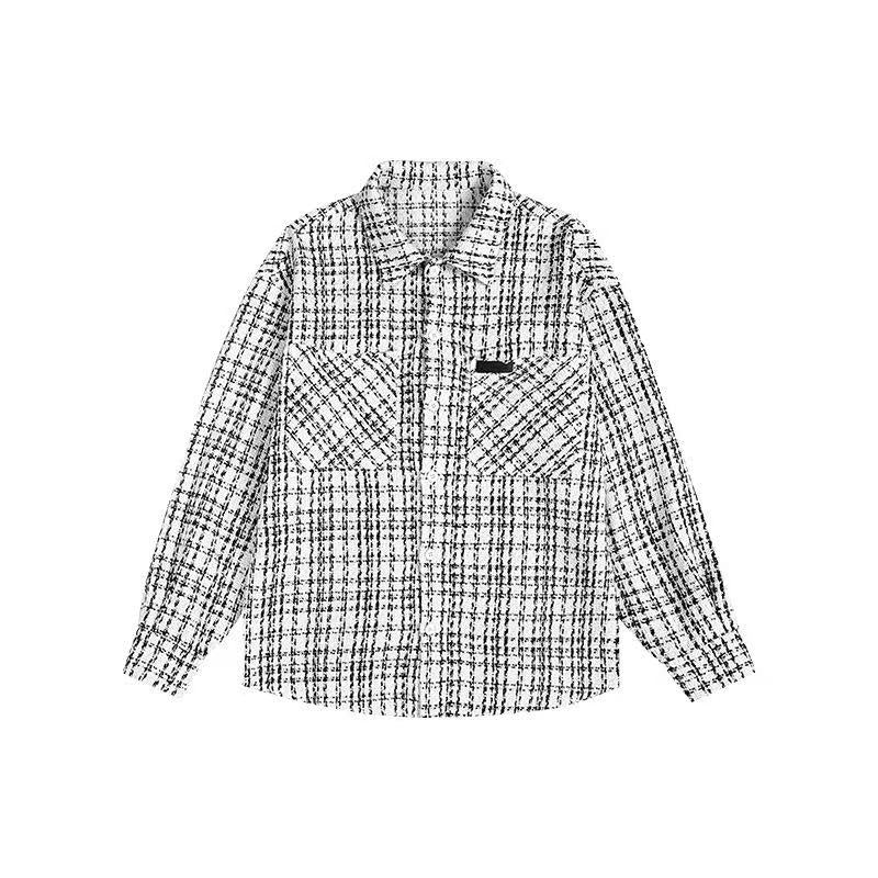 ATRY Checked Leather Logo Long Sleeve Shirt