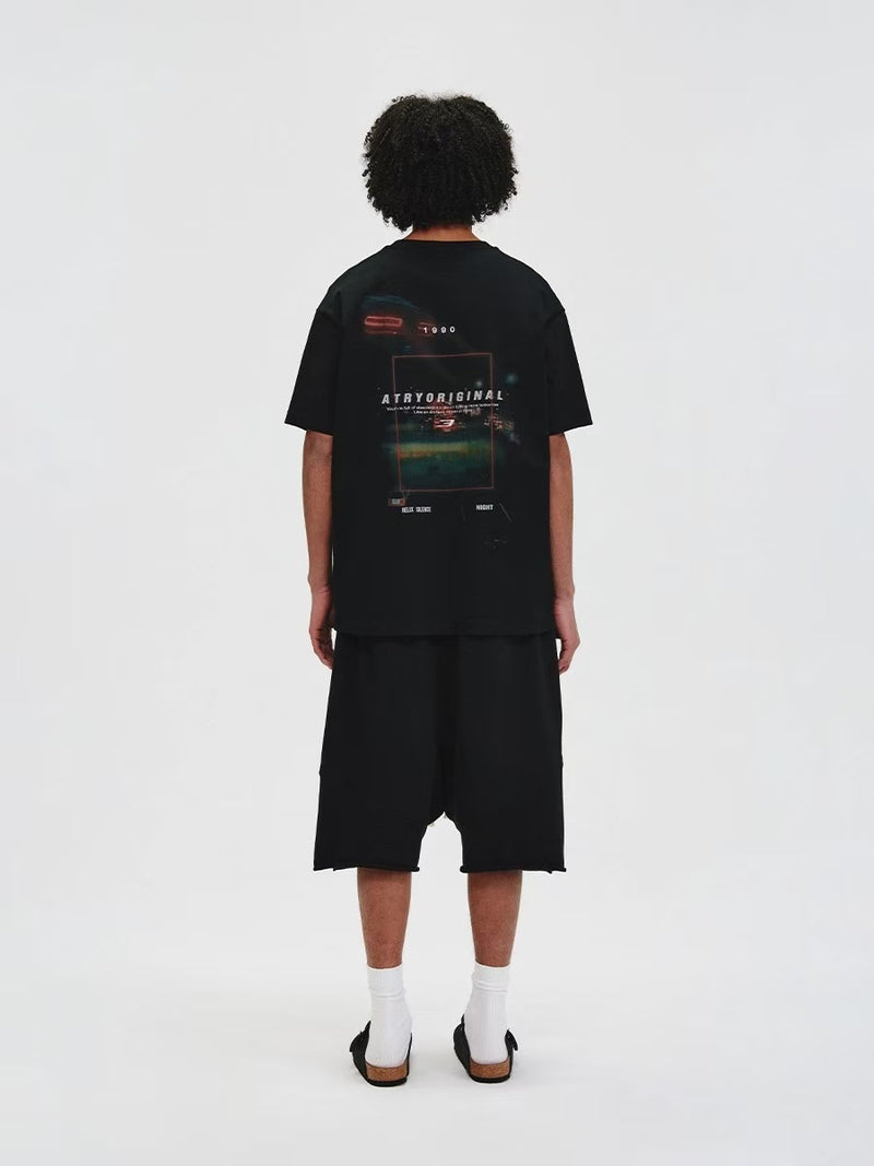 ATRY Night Scene Pattern Printed T-shirt