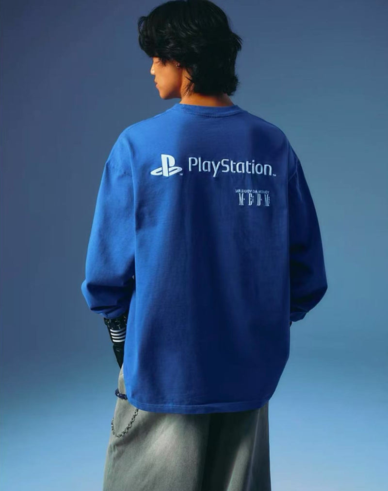MEDMxPlayStation Basic M logo long-sleeved T-shirt