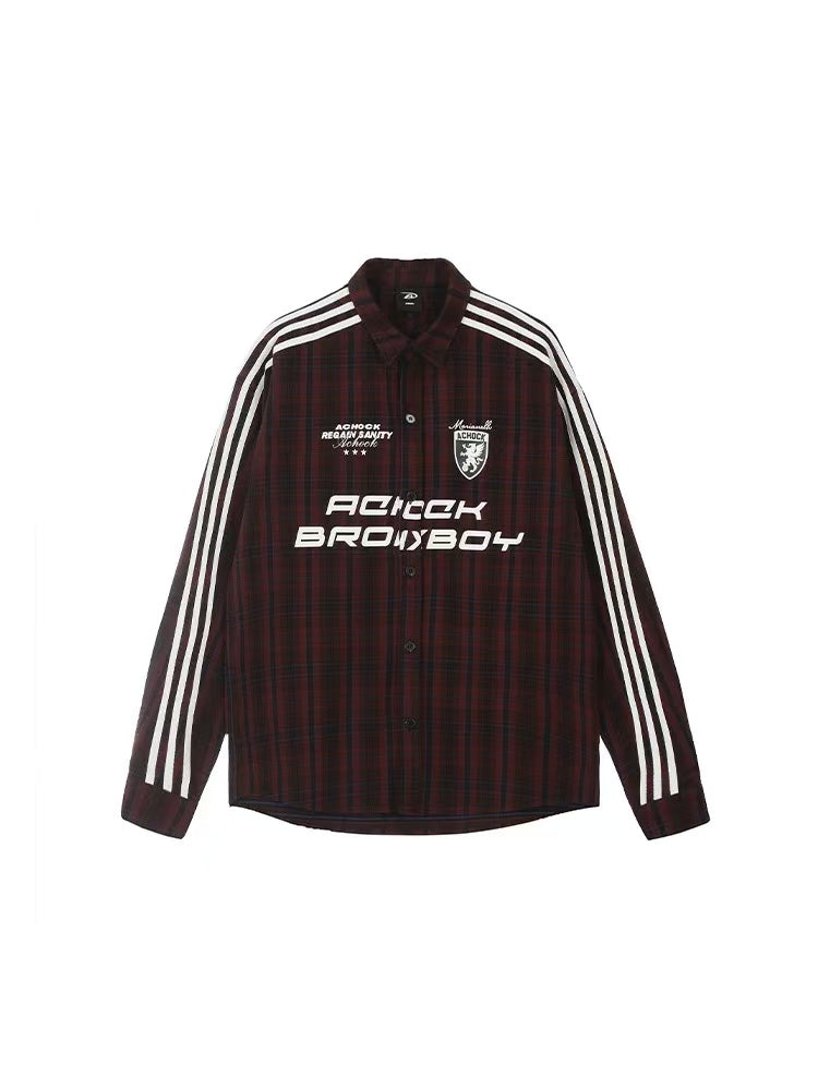 ACHOCK Striped Patchwork Long-sleeved Shirt