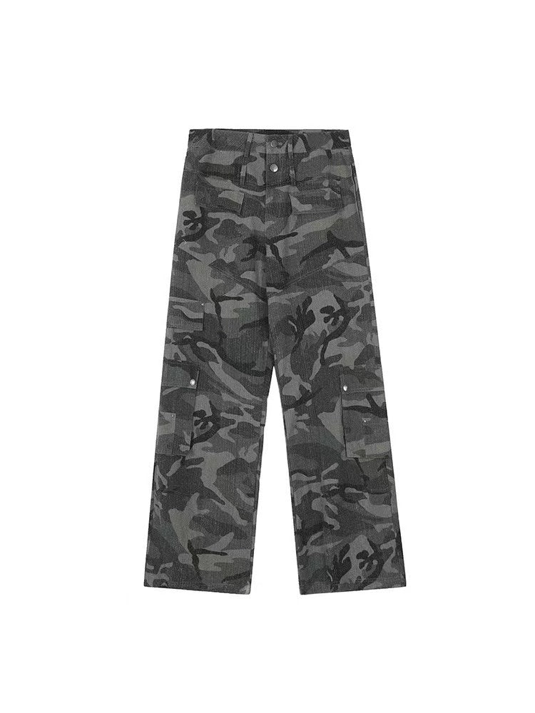 ACHOCK Retro Heavy Duty Workwear Camouflage Jeans