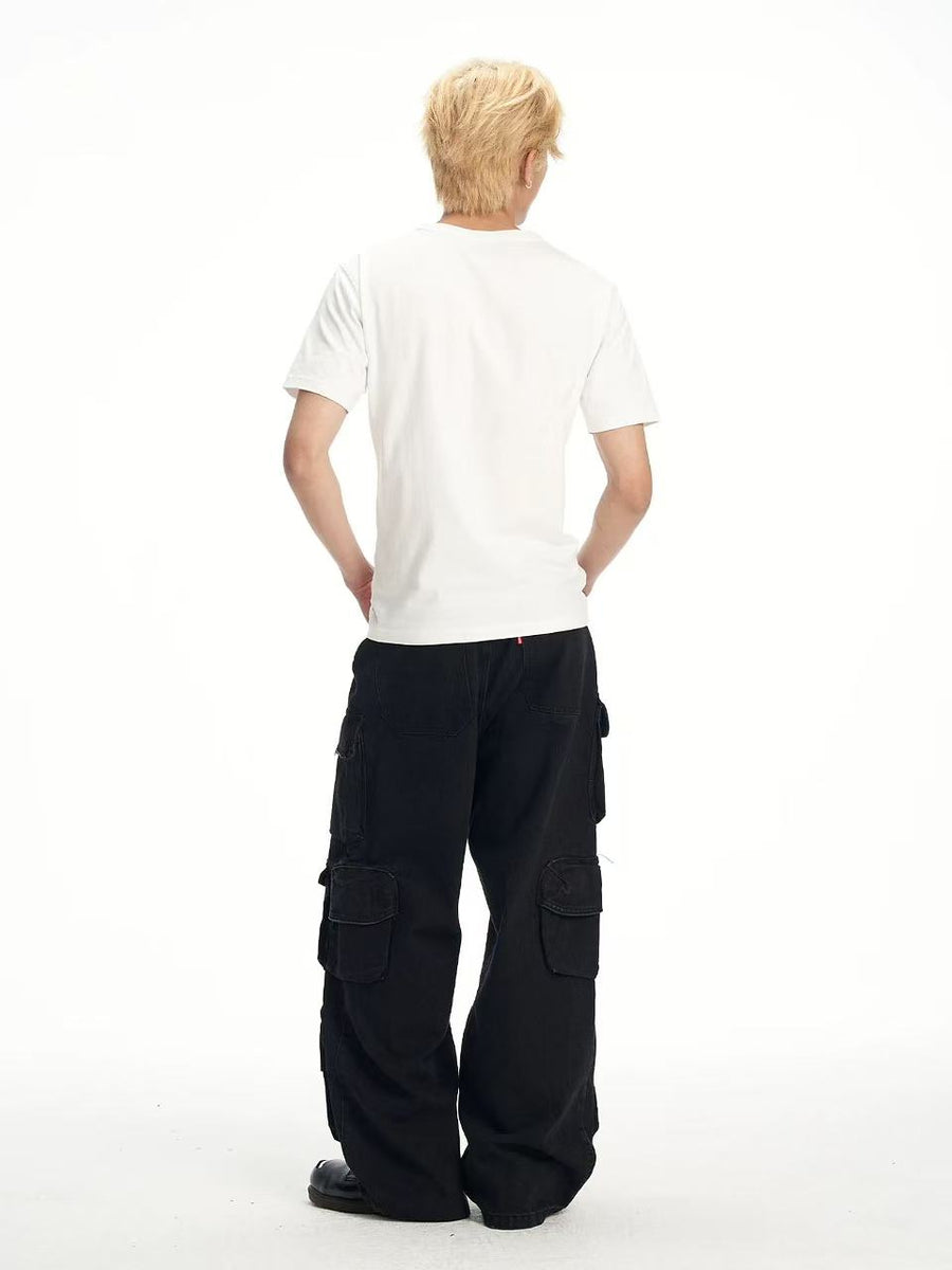 BIPOLAR Washed Multi-pocket Cargo Jeans