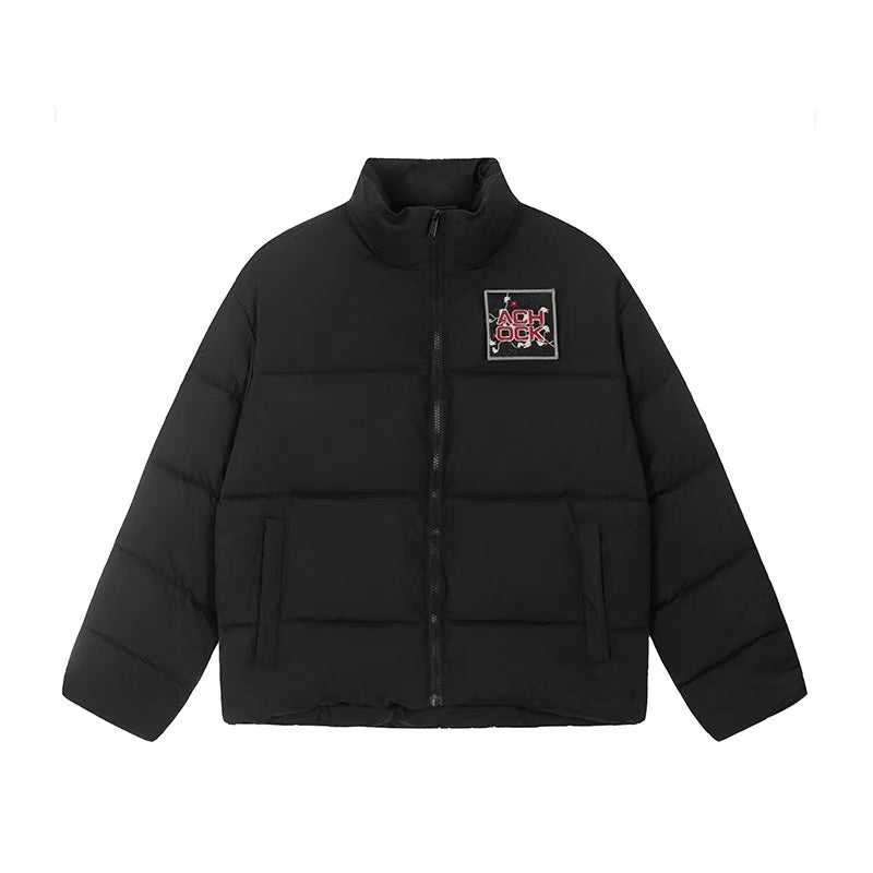 ACHOCK Waffle Logo Designed Velcro Warm Cotton Coat