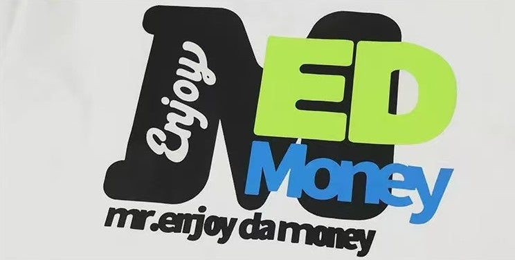 MEDM Retro Graffiti Letters Print Logo Short-sleeve T-Shirt